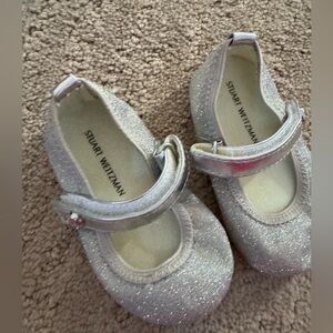 Sweet silver baby slippers
